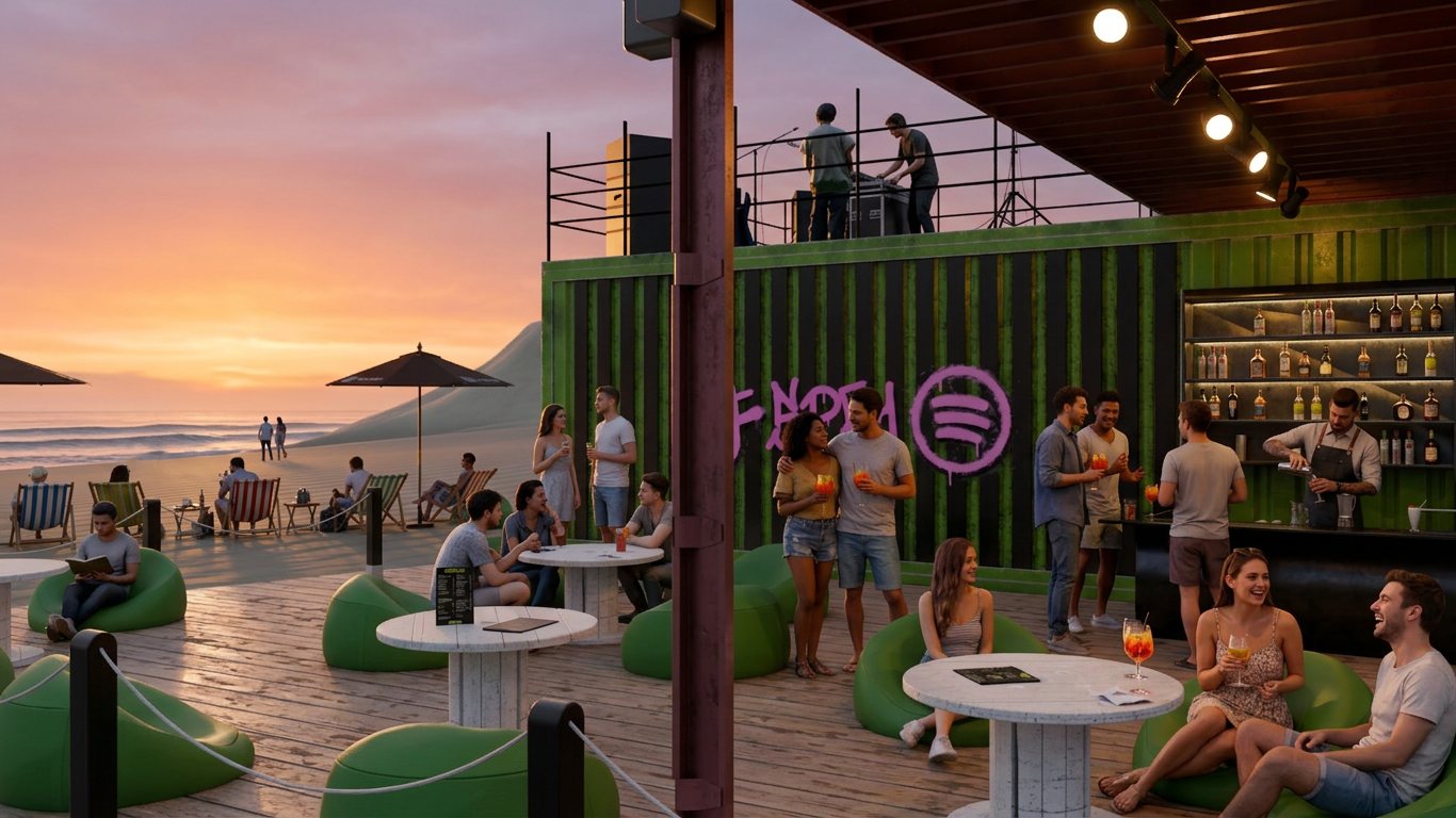 Exterior bar atardecer